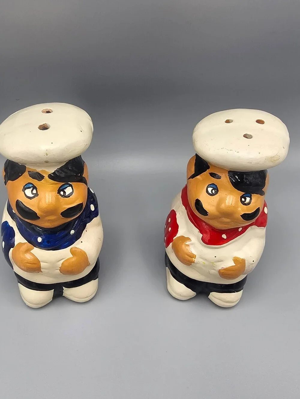 Vintage Chef Figurine Salt and Pepper Shakers Set